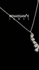 Silver Round Brilliant Diamond Prong Set Pendant