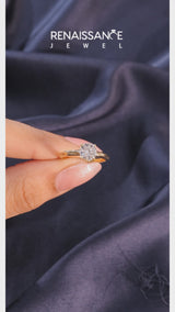 Yellow gold Round Cut Diamond Solitaire Engagement Ring with Round Band and Four-Prong Setting