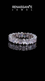 Silver Pear Diamond Shared Prong Eternity Band