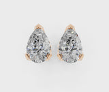 Rose gold Pear Cut Diamond Stud Earrings