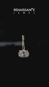 Yellow gold Oval Cut Diamond Solitaire Engagement Ring with Round Band and Four-Prong Setting