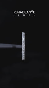 White gold Round Diamond Pavé Set Milgrain Wedding Band