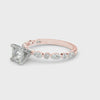 Rose gold Princess Solitaire with Side Stones on a Pavé Band and Four-Prong Setting 3