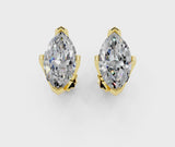 Yellow gold Marquise Cut Diamond Stud Earrings