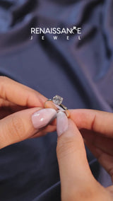 Yellow gold Asscher Cut Diamond Solitaire Engagement Ring with Classic Band and Four-Prong Setting