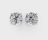 Platinum Asscher Cut Diamond Stud Earrings