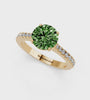 Yellow gold Fancy Green Round  Cut Solitaire Diamond Engagement Ring with Pave Band and Four-Prong Setting_36