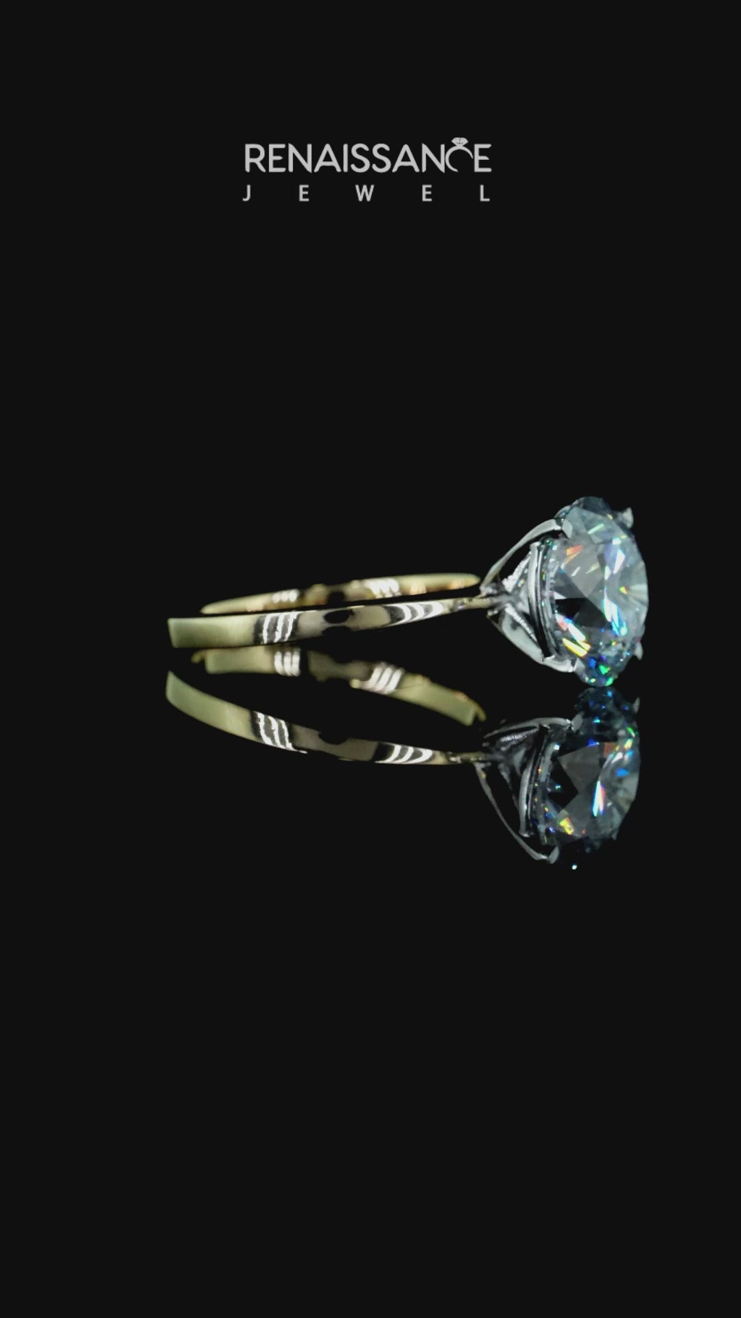 Yellow gold Heart Solitaire Engagement Ring with Classic Band and Four-Prong Setting 3