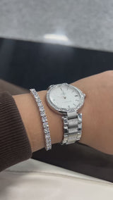 Rose gold Round Brilliant Diamond Tennis Bracelet with Prong Setting