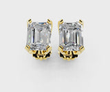 Yellow gold Emerald Cut Diamond Stud Earrings