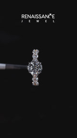 Yellow gold Asscher Cut Diamond Prong Setting with Side Stones on a Pave Band