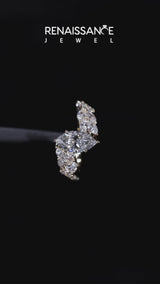 Yellow gold Marquise Solitaire Marquise Twist Band with Six-Prong Setting