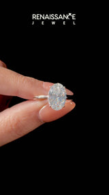 Rose gold Oval Diamond Solitaire Ring with Slim Band and Four-Prong Setting