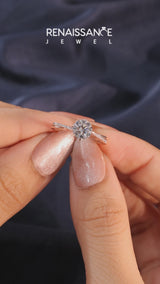 Rose gold Princess Solitaire Twist Band with Pavé Diamonds and Four-Prong Setting