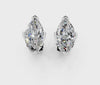 Silver Marquise Brilliant Diamond Stud Earrings 4