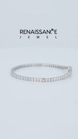 White gold Princess Cut Diamond Tennis Bracelet with Channel Setting