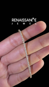 Yellow gold Round Cut Diamond Tennis Bracelet with Four-Prong Setting