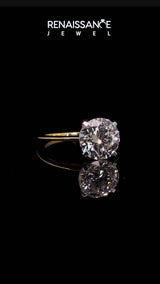 Yellow gold Asscher Cut Diamond Solitaire Engagement Ring with Classic Band and Four-Prong Setting
