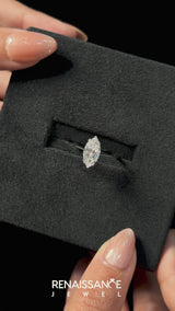 Platinum Pear Cut Solitaire Diamond Ring with Six-Prong Setting and Classic Band