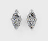 Silver Marquise Brilliant Diamond Stud Earrings 5