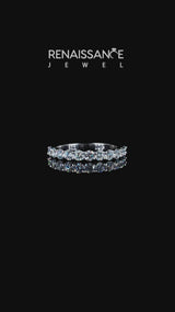 Silver Round Diamond Half-Eternity Prong-Set Band