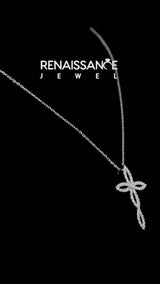 Silver Marquise Diamond Pavé Cross Pendant