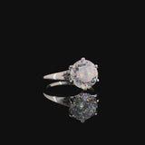 Yellow gold Princess Solitaire Diamond Ring with Six-Prong Setting and Tapered Band