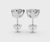 White gold Heart Brilliant Diamond Stud Earrings 3