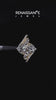 Yellow gold Marquise Diamond Halo Ring with Marquise and Pavé Band in Prong Setting 3