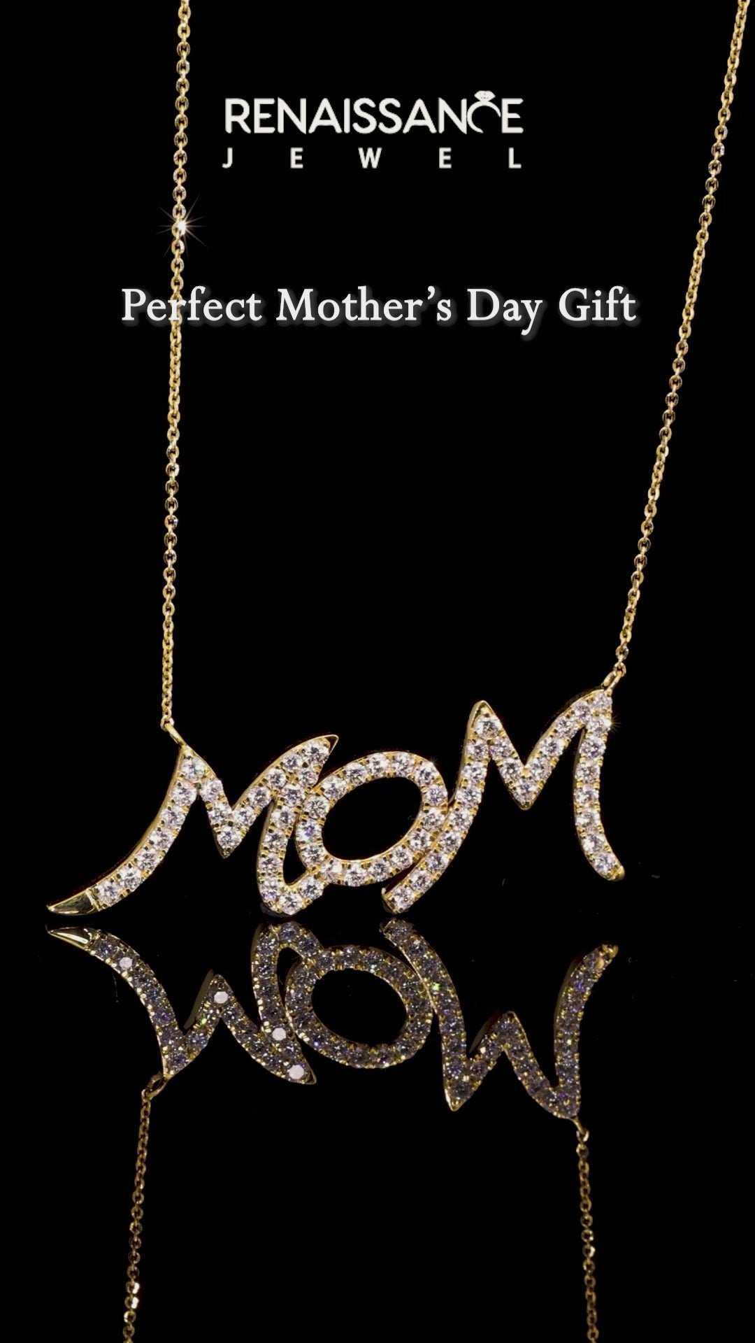 Silver MOM Diamond Pendant with Pave Setting_4