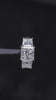 Silver Three-Stone Princess Cut Diamond Ring with Channel-Set Band and Four-Prong Setting 3