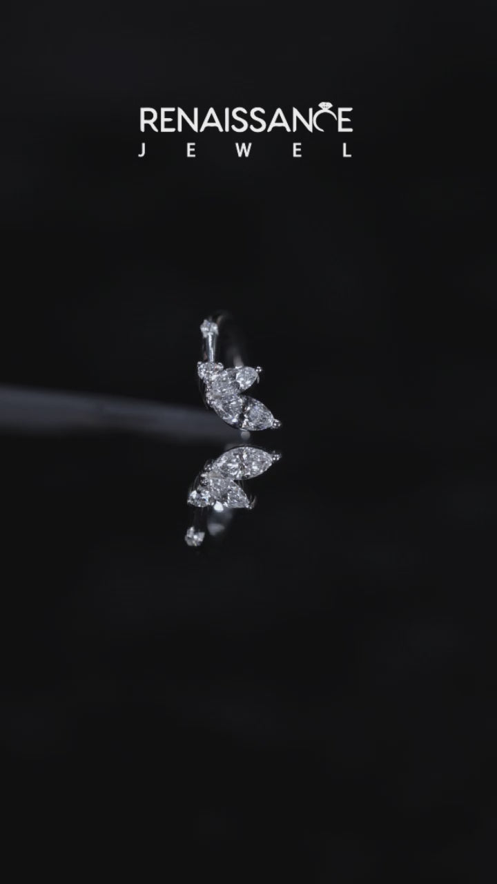 White gold Open Marquise Cluster Diamond Band with Prong Setting 6