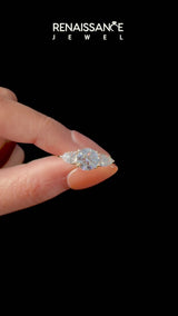 Yellow gold Three-Stone Pear Cut Brilliant Diamond Solitaire Ring with Tapered Band and Four-Prong Setting