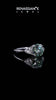 White gold Fancy Green Round cut Brilliant and Trilliant Diamond Three-Stone Ring_68