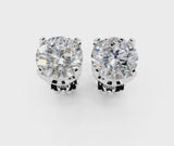 Platinum Asscher Cut Diamond Stud Earrings