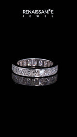 White gold Princess cut diamond Eternity Band with Channel Set
