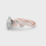 Rose gold Marquise Diamond Swirl Band with Prong Setting
