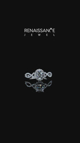Silver Cushion Cut Diamond  Halo Twist Band Solitaire Prong Setting Ring