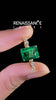 Yellow gold Emerald Cut Emerald Prong Set Engagement Ring with Pavé Band_13