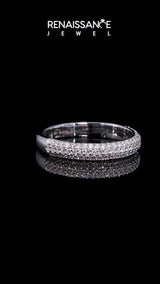Platinum Pavé Round Diamond Eternity Band with Prong Setting