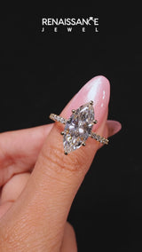 Yellow gold Princess Diamond Pavé Band with Six-Prong Setting
