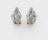 Rose gold Marquise Cut Diamond Stud Earrings
