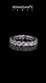 White gold Round Diamond Full Eternity Band with U-Prong Setting