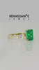 Yellow gold Emerald Cut Emerald Prong Set Engagement Ring with Pavé Band_15