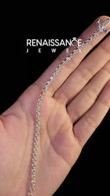Silver Round Brilliant Citrine Tennis Bracelet with Prong Setting