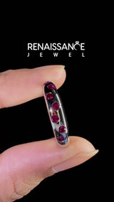 White gold Round Ruby Flush-Set Comfort Fit Band