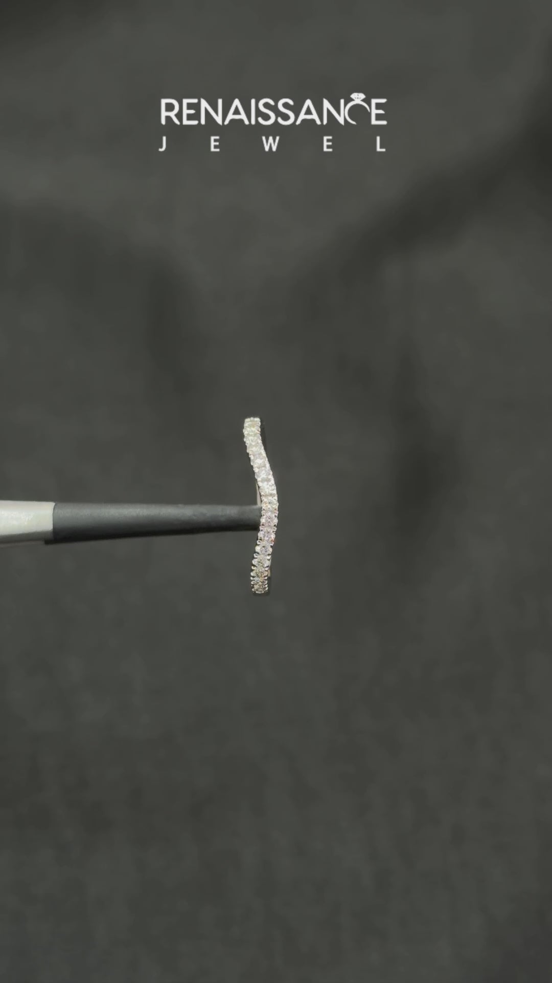 White gold Diamond Pavé Curved Wedding Band_12