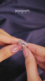 Platinum Channel Set Round Diamond Eternity Band