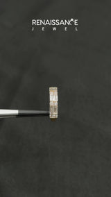 Yellow gold Channel Set Baguette and Round Diamond Band with Bar Prongs
