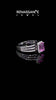 White gold Emerald Cut Pink Sapphire Halo Engagement Ring with Split Shank and Four-Prong Setting_12